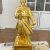 Tượng Trần Hưng Đạo đồng đỏ dát vàng 24k cao 50cm