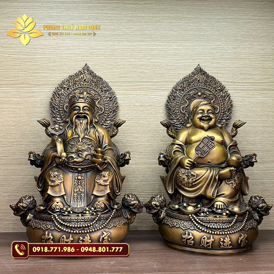 Bộ tượng đồng Thần tai Thổ địa hào quang