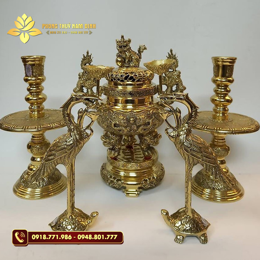 Bộ đồ thờ bằng đồng 5 món