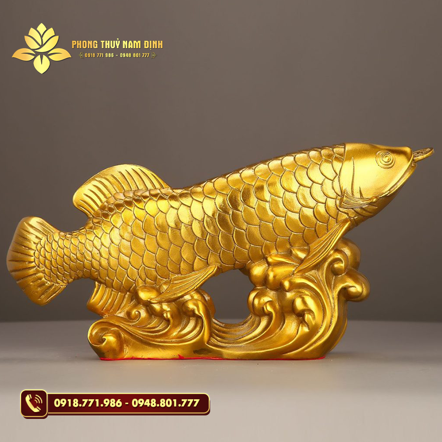Tượng cá rồng phong thủy bằng đồng