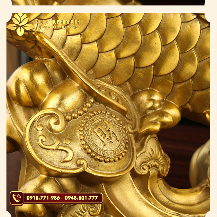 Tượng cá rồng phong thủy bằng đồng