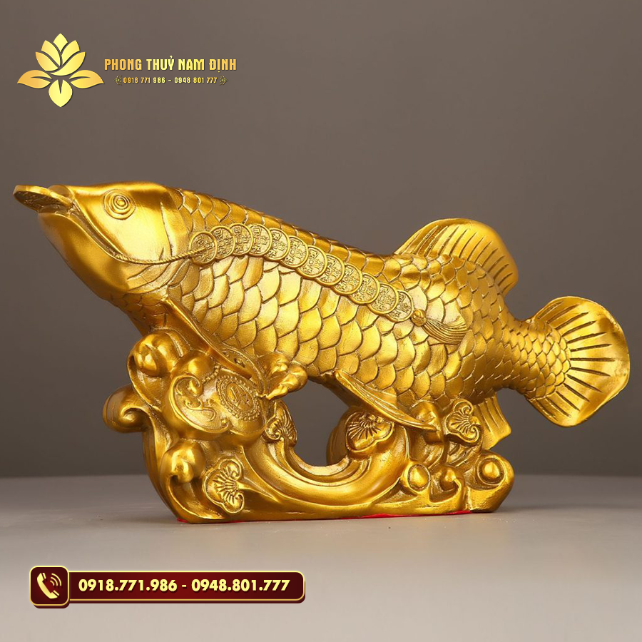 Tượng cá rồng phong thủy bằng đồng